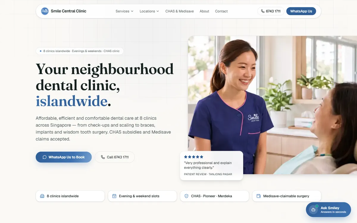 Smile Central website